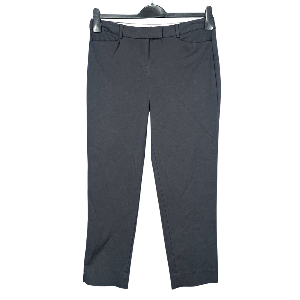 TALBOTS Hampshire Curvy BLACK Stretch Twill MID-RISE CHINOS Ankle Pants Sz 8/P